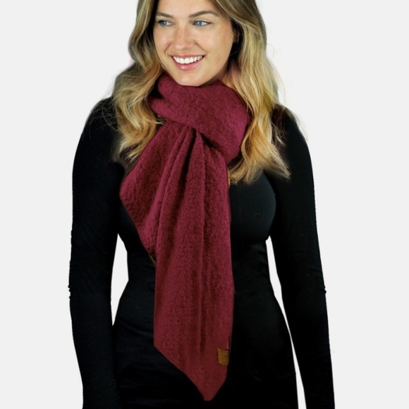 C.C Knit Whip-stitched Edged Long Scarf Wrap - Picture 3 of 4